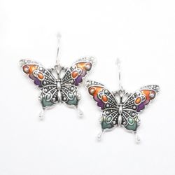 Bright Butterfly Earrings by Chelsea Pewter